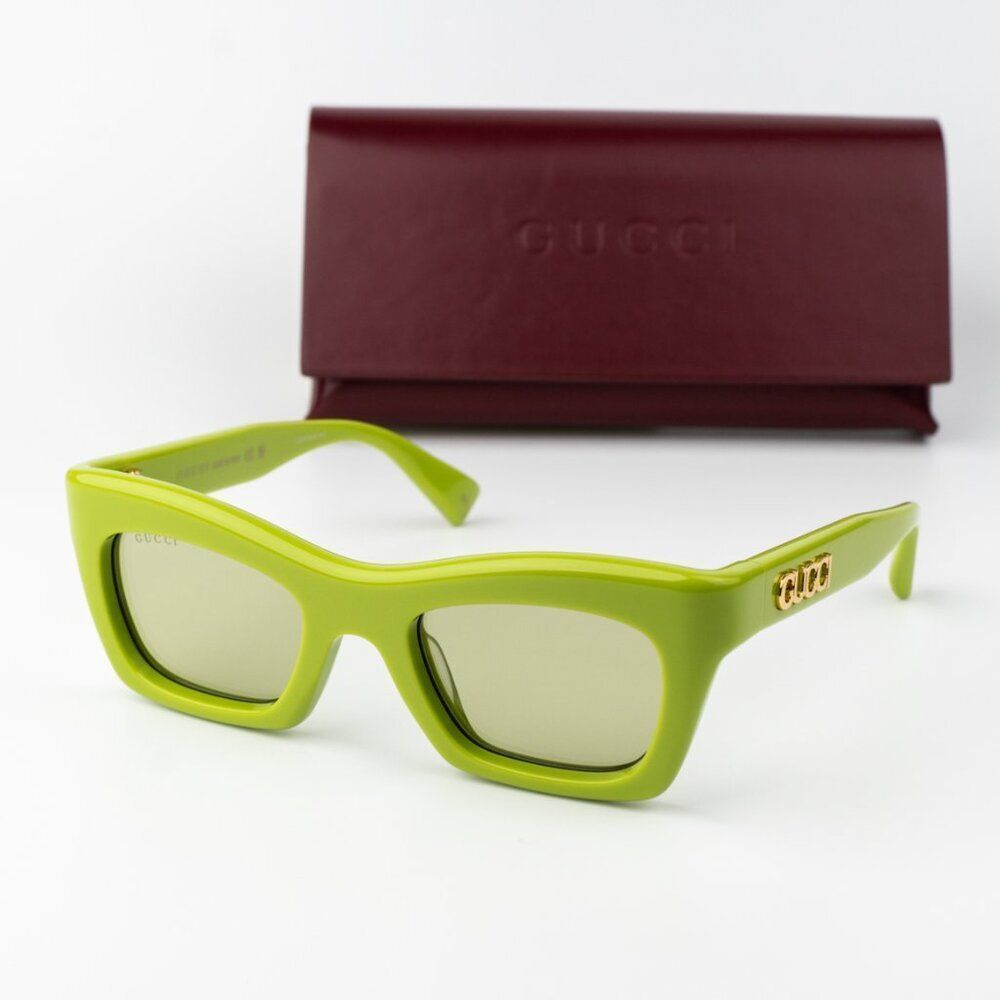 Gucci Women Sunglasses Green Cat Eye Gg1773s 006 Brand New